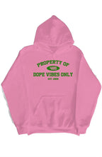 Load image into Gallery viewer, Pink/Green Property of Dope Vibes Only Pullover Hoody
