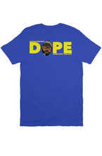 Load image into Gallery viewer, Dope Vibes Only Podcast T Shirt - Yellow &amp; Royal Blue
